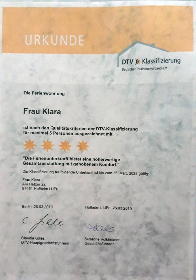 Hofheim in Unterfranken Ferienwohnung Frau Klara מראה חיצוני תמונה